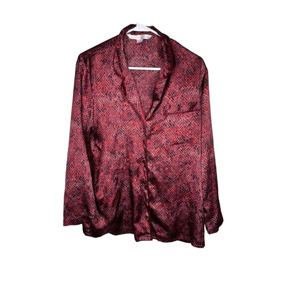 Victoria's Secret Satin Pajama Top Red Small - Picture 1 of 3